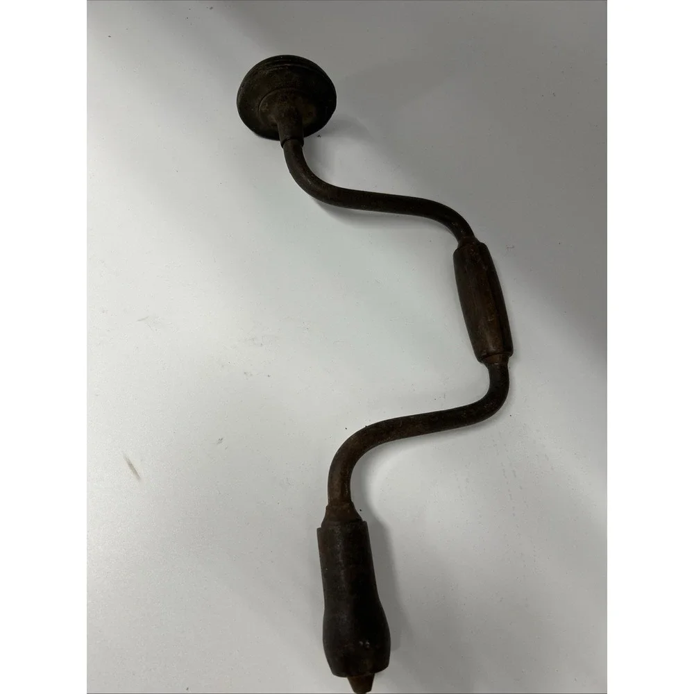 Vintage‎ Wood Hand-Drill Auger Bit Brace
